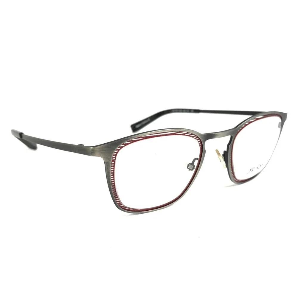 JF Rey Eyeglasses Frames JF2709 1330 Antique Silver Red Square 49-19-145